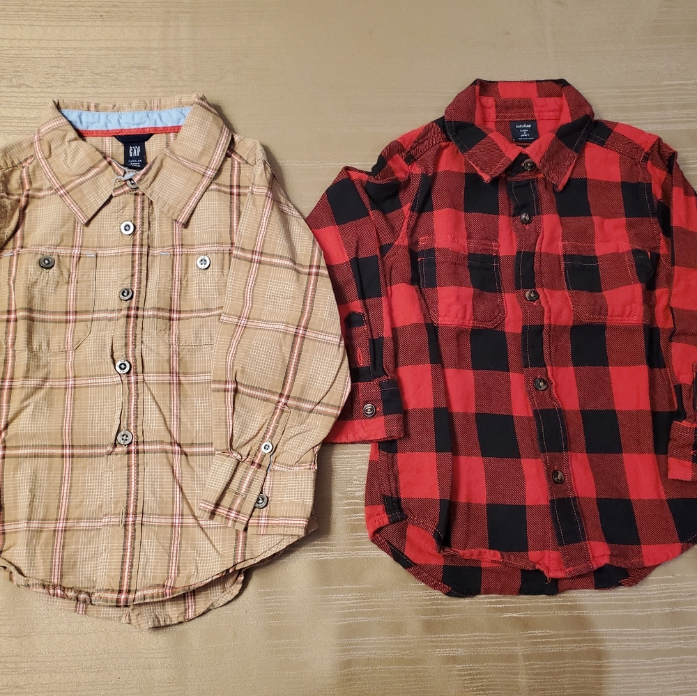 Two 3T Gap button down shirts
